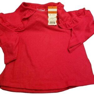 Cat Jack Blouse Ruffle Knit Shirt Hot Pink Long Sleeved Girls Rayon New